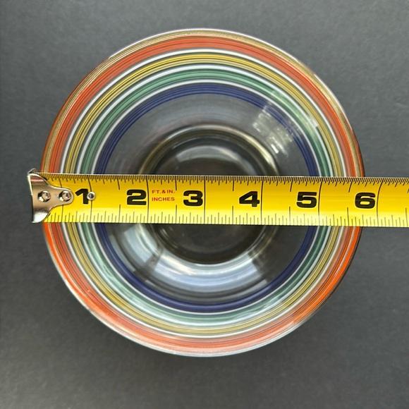 Rainbow Striped Glass Bowl Ice Bucket 6” EUC - Picture 3 of 14